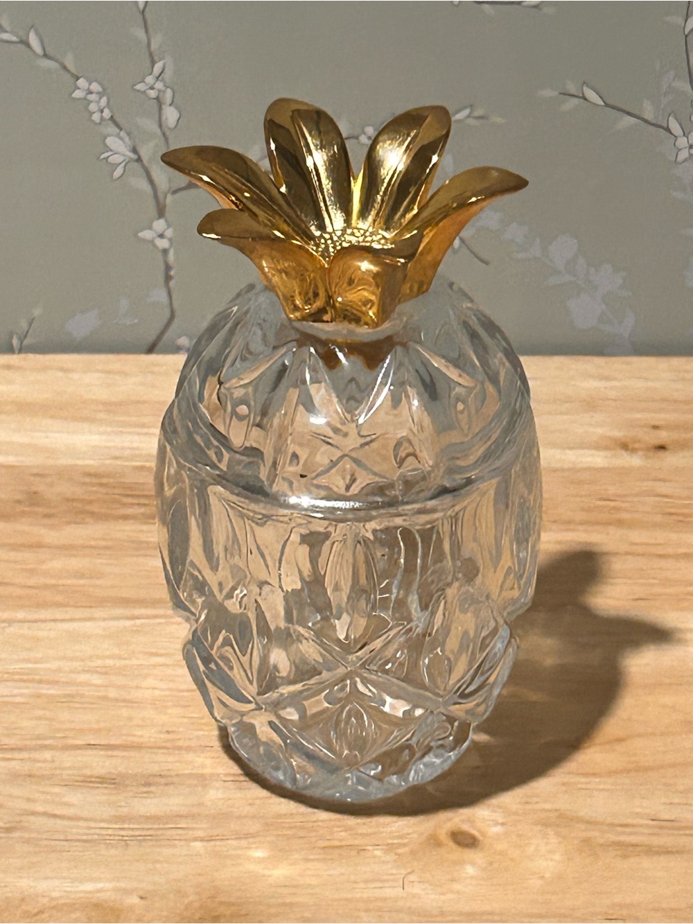 Gorham Lady Anne Crystal Pineapple Tea Light/ Votive Candle Holder